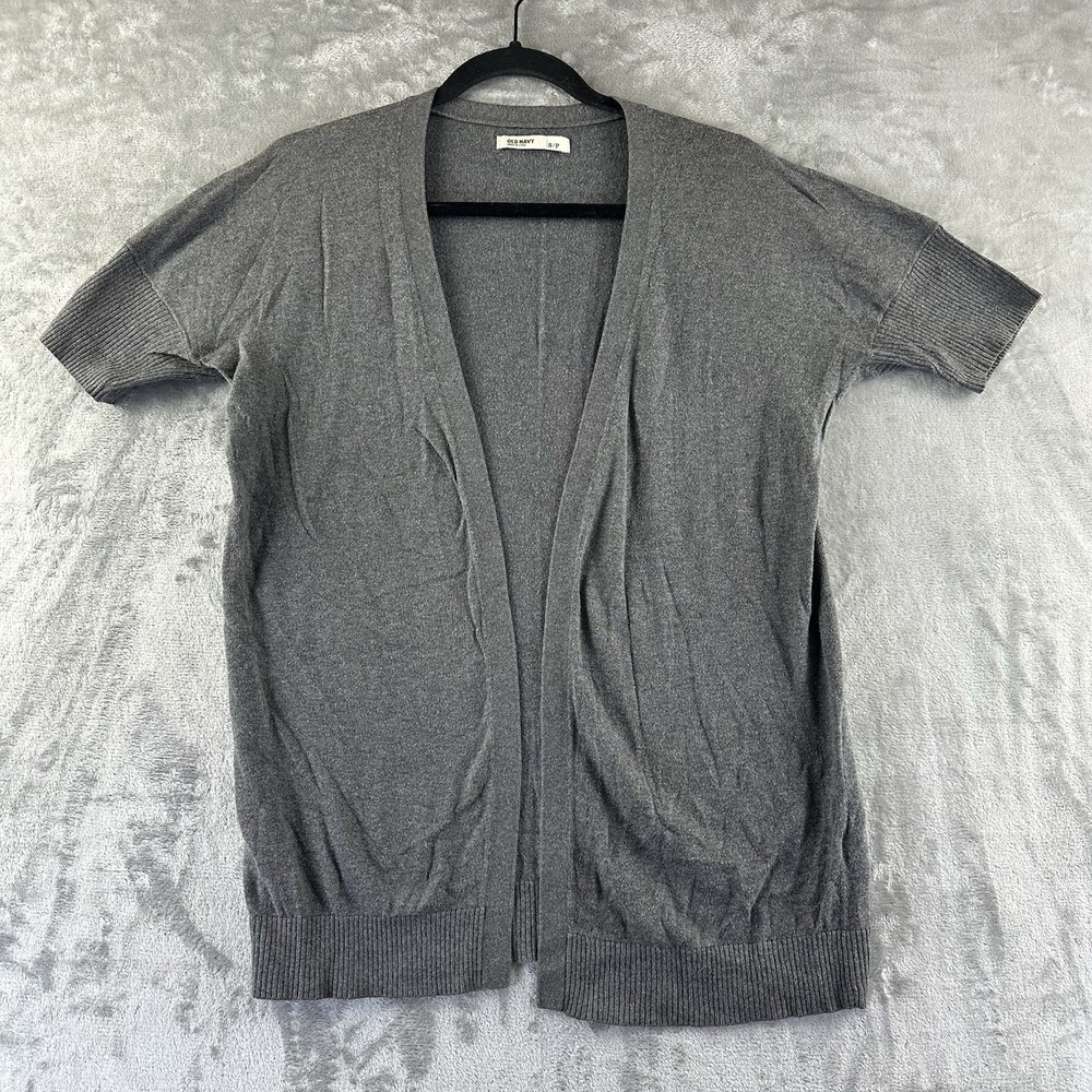 Old Navy Cardigan Sweater Women's S Gray Short Sleeve